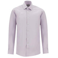 Lilac Long Sleeve Slim Fit Classic Non-Iron Satin Cotton Shirt