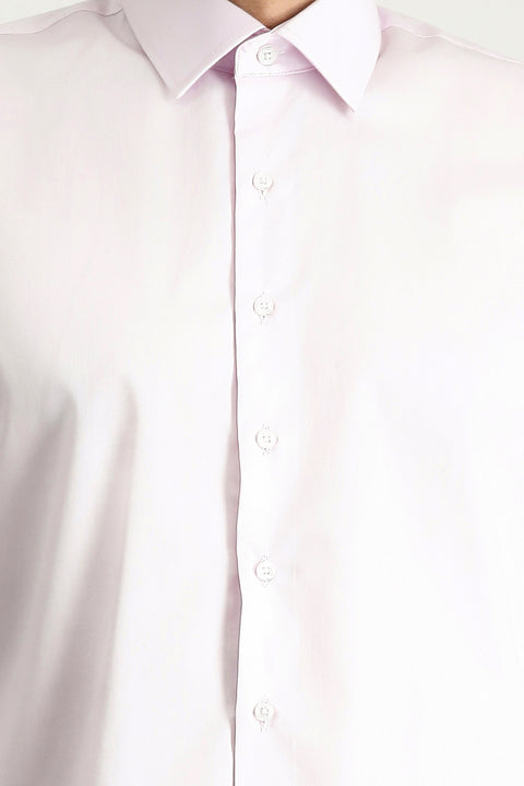 Dusty Pink Long Sleeve Slim Fit Narrow Cut Non-Iron Satin Classic Cotton Shirt