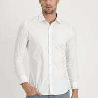 White Long Sleeve Super Slim Fit Extra Narrow Cut Classic Shirt
