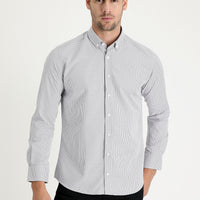 Medium Grey Long Sleeve Slim Fit Narrow Cut Shirt