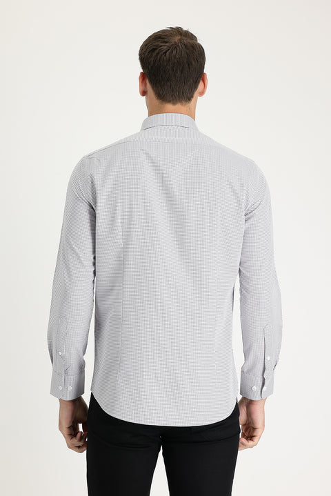 Medium Grey Long Sleeve Slim Fit Narrow Cut Shirt