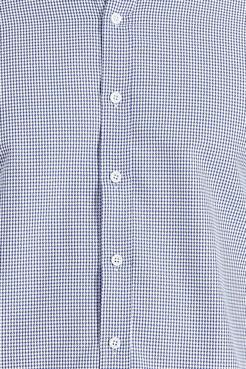Saks Mavi Uzun Kol Slim Fit Dar Kesim Gömlek