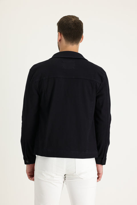 Dark Navy Slim Fit Denim Cotton Jacket