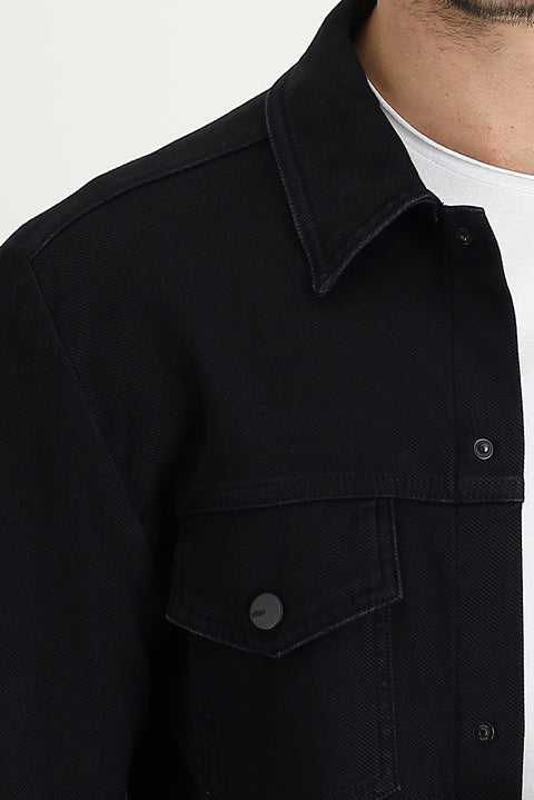 Dark Navy Slim Fit Denim Cotton Jacket
