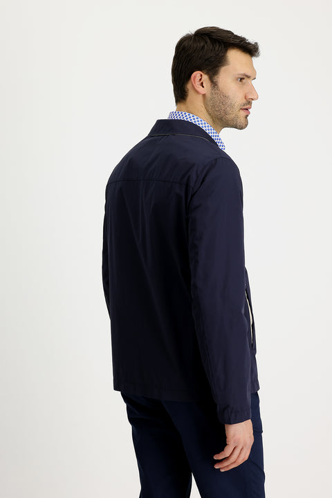 Medium Navy Slim Fit Narrow Cut Seasonal Reversible Jacket