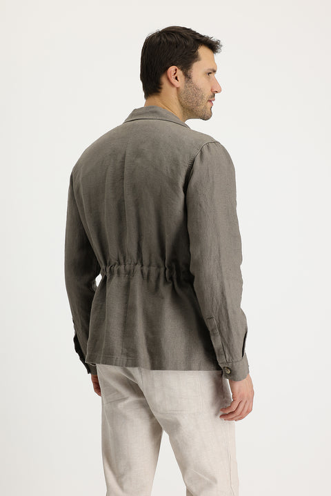 Medium Khaki Seasonal Sport Linen Jacket