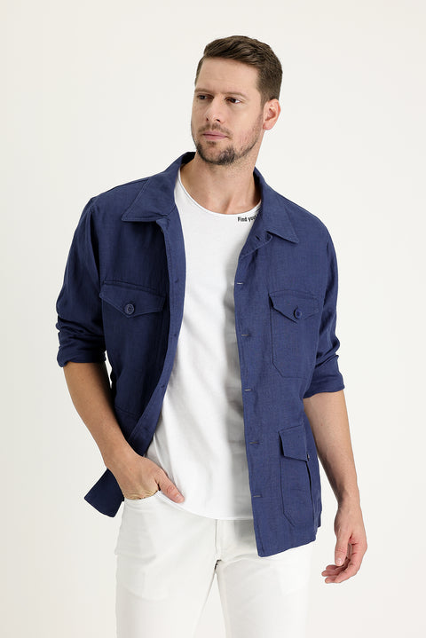 Medium Navy Sport Linen Jacket