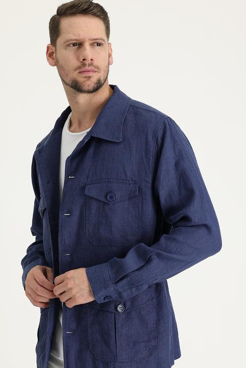Medium Navy Sport Linen Jacket