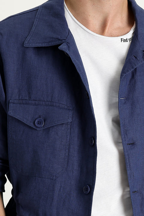 Medium Navy Sport Linen Jacket