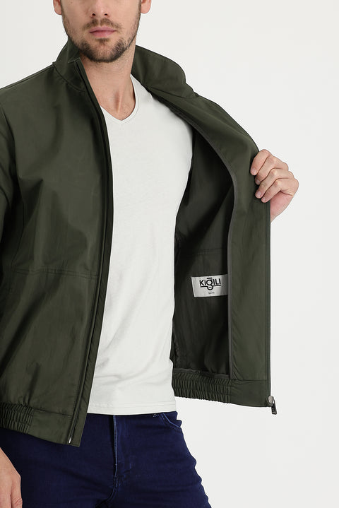 Medium Khaki Slim Fit Narrow Cut Seasonal Sport Jacket