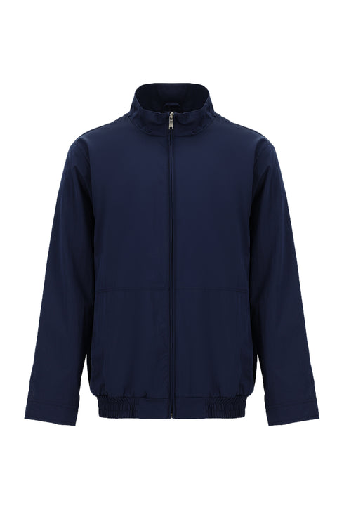Medium Navy Blue Stand-Collar Seasonal Sport Jacket