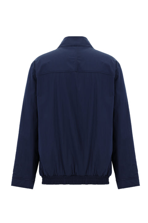 Medium Navy Blue Stand-Collar Seasonal Sport Jacket