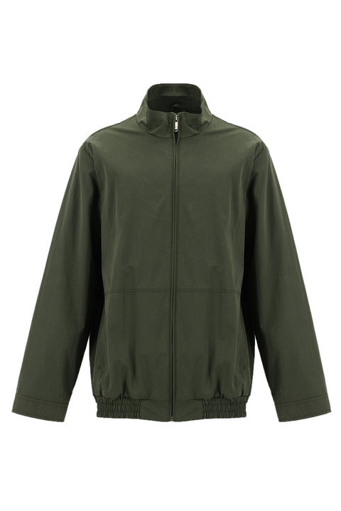 Medium Khaki Stand-Collar Seasonal Sport Jacket