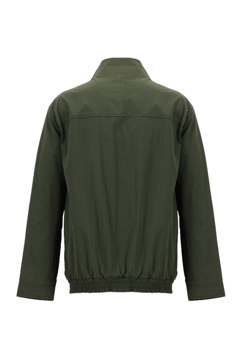 Medium Khaki Stand-Collar Seasonal Sport Jacket