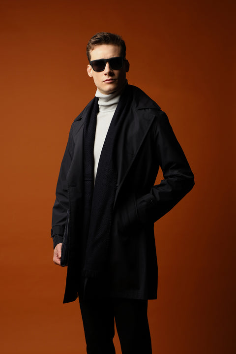 Dark Navy Sport Trench Coat