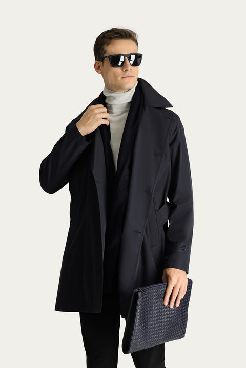 Dark Navy Sport Trench Coat