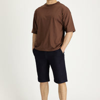 Orta Lacivert Relaxed Fit Rahat Kesim Bermuda Şort