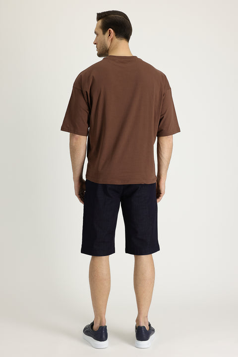 Orta Lacivert Relaxed Fit Rahat Kesim Bermuda Şort