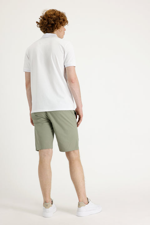 Çağla Yeşili Slim Fit Dar Kesim Bermuda Şort