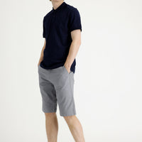 Light Grey Regular Fit Standard Cut Cotton Bermuda Shorts