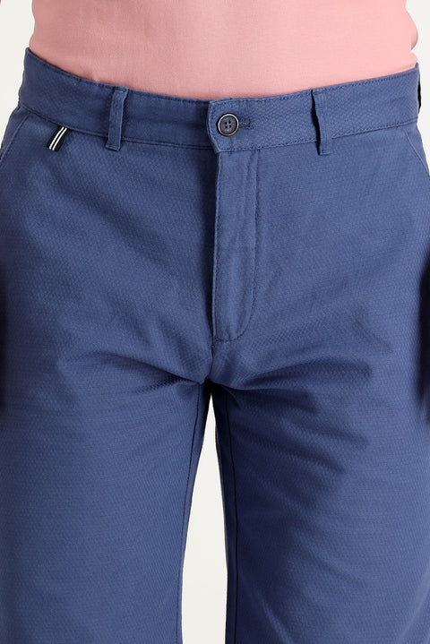 Havacı Mavi Regular Fit Standart Kesim Pamuklu Bermuda Şort