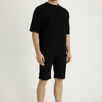 Siyah Regular Fit Standart Kesim Bermuda Şort