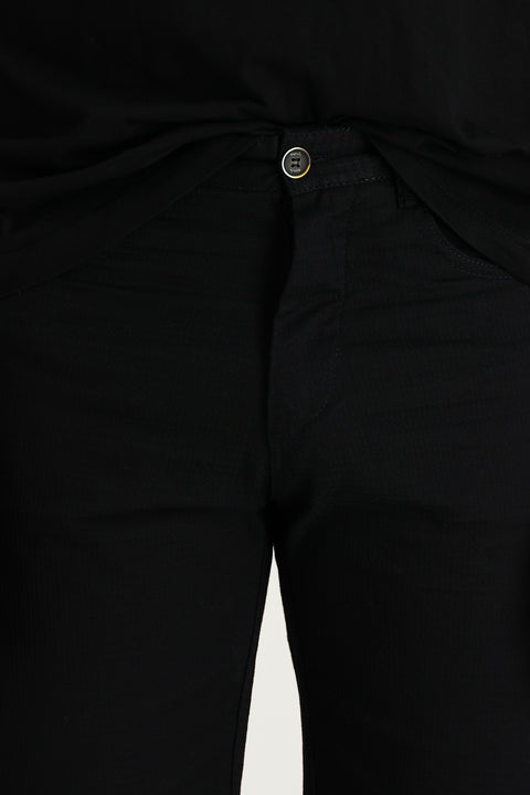 Siyah Regular Fit Standart Kesim Bermuda Şort