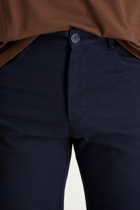 Dark Navy Regular Fit Standard Cut Bermuda Shorts