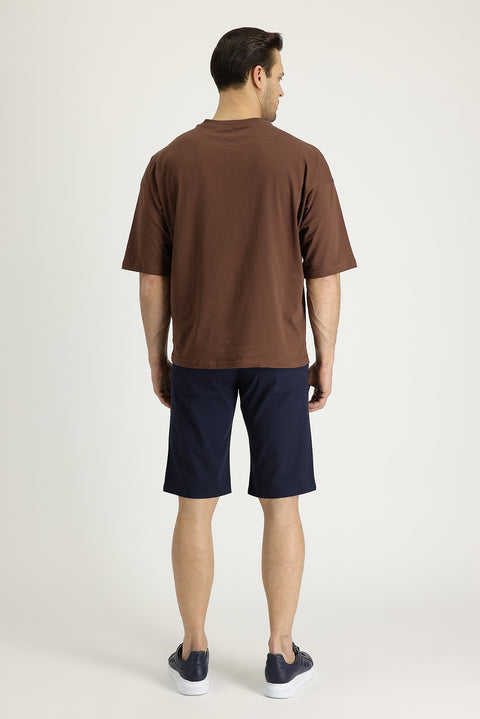 Dark Navy Regular Fit Standard Cut Bermuda Shorts