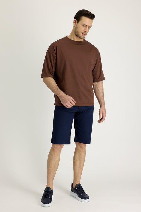 Koyu Mavi  Regular Fit Standart Kesim Bermuda Şort