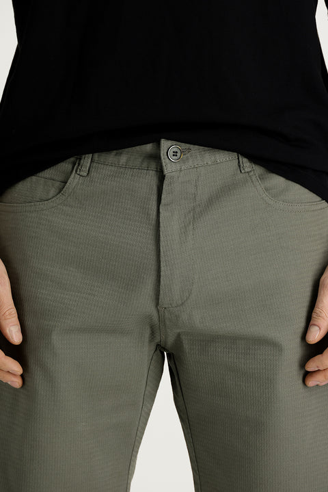 Orta Haki Regular Fit Standart Kesim Bermuda Şort