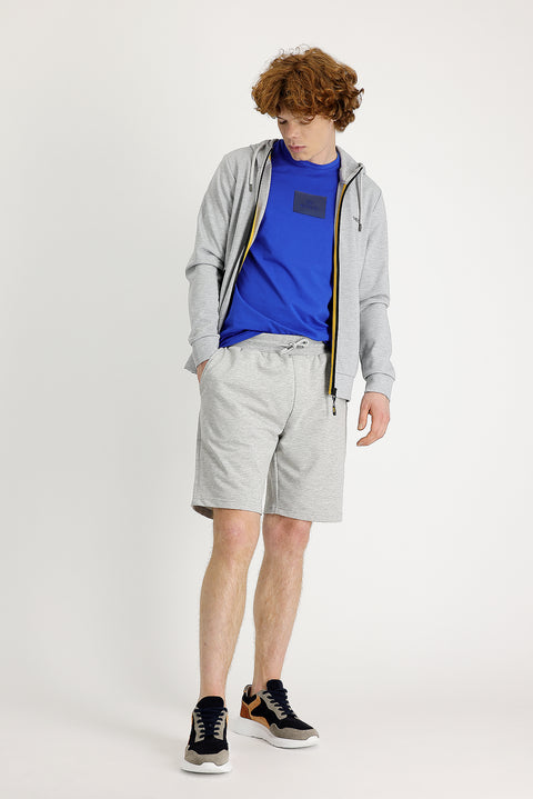 Medium Grey Melange Cotton Sweatshirt Shorts