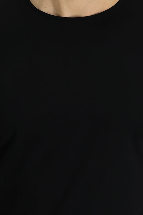 Black Crew Neck Regular Fit Supreme Cotton T-shirt