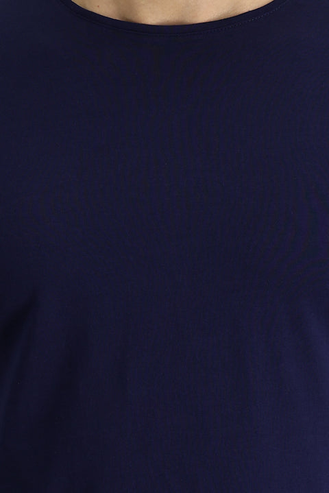 Medium Navy Crew Neck Regular Fit Supreme Cotton T-Shirt