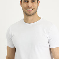 White Crew Neck Regular Fit Supreme Cotton T-shirt