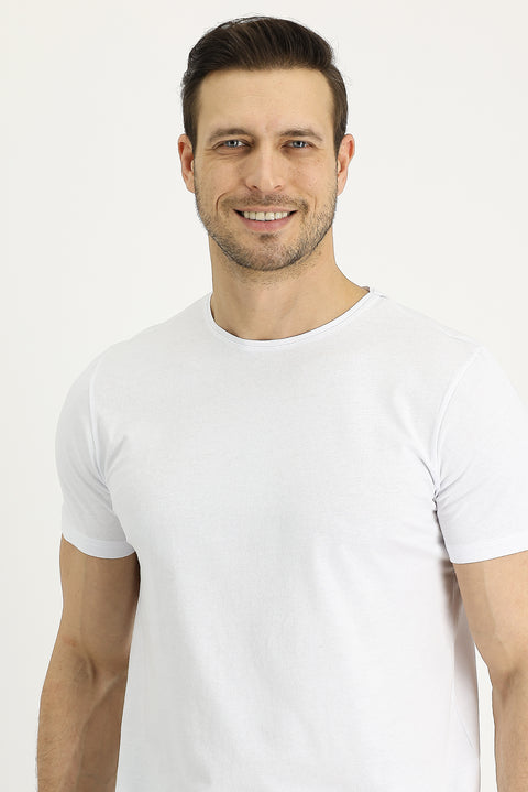 White Crew Neck Regular Fit Supreme Cotton T-shirt