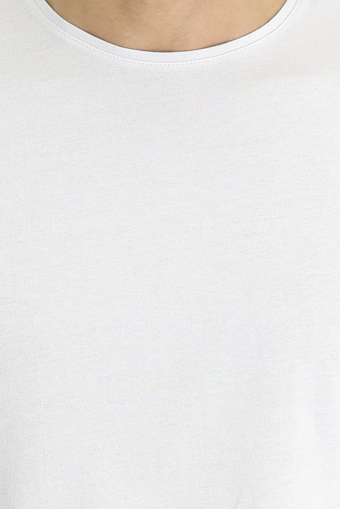 White Crew Neck Regular Fit Supreme Cotton T-shirt