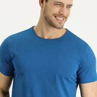 Medium Petrol Crew Neck Regular Fit Supreme Cotton T-Shirt