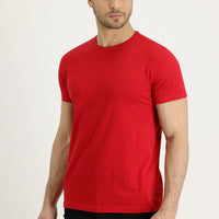 Flag Red Crew Neck Regular Fit Supreme Cotton T-Shirt