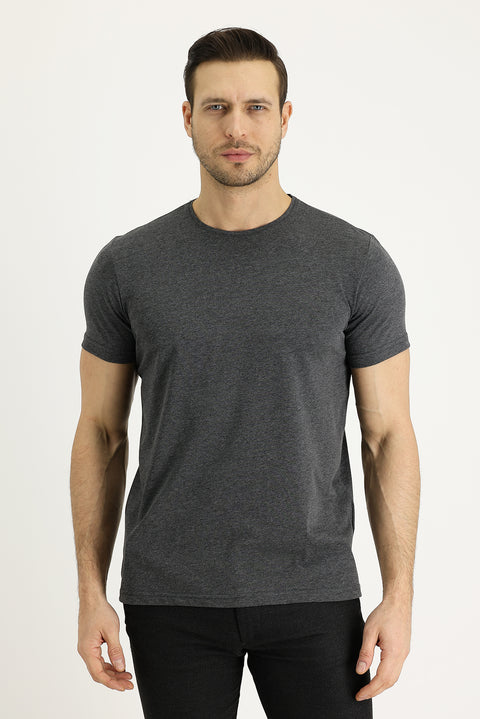 Dark Anthracite Crew Neck Regular Fit Supreme T-Shirt
