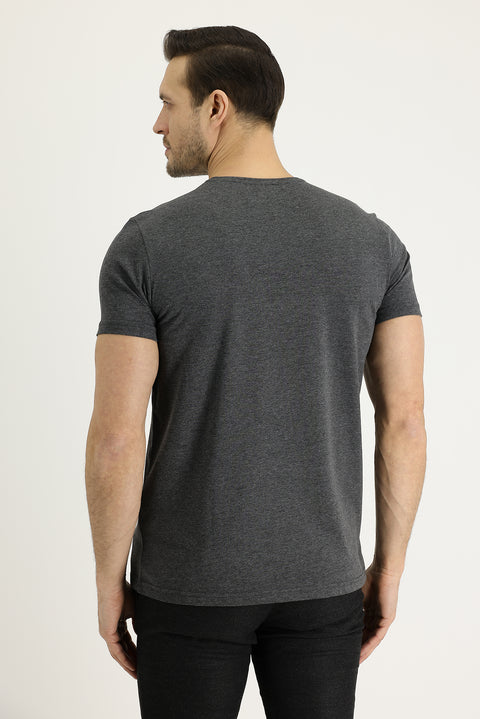 Dark Anthracite Crew Neck Regular Fit Supreme T-Shirt