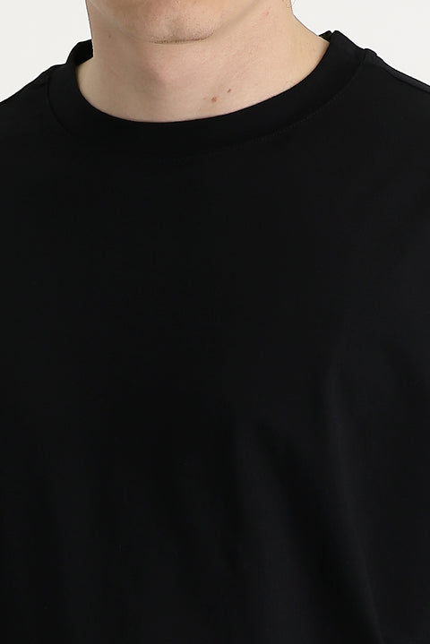 Black Crew Neck Oversize Supreme Cotton T-Shirt