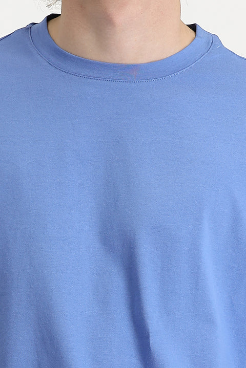 Aviator Blue Crew Neck Oversize Supreme Cotton T-Shirt