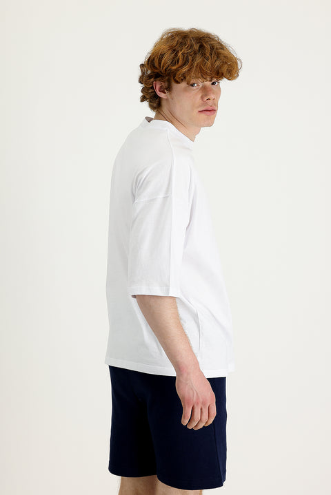 White Crew Neck Oversize Supreme Cotton T-Shirt