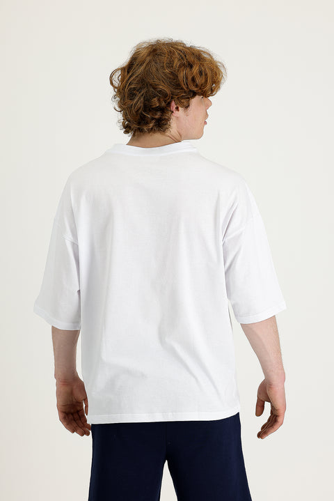 White Crew Neck Oversize Supreme Cotton T-Shirt