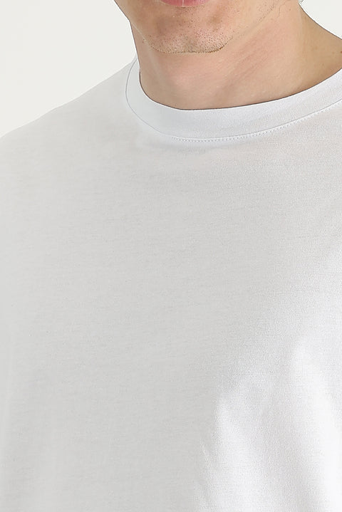 White Crew Neck Oversize Supreme Cotton T-Shirt