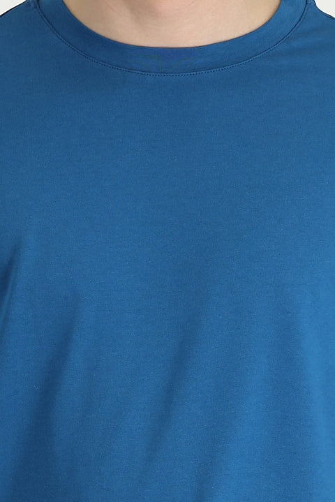Medium Petrol Crew Neck Oversize Supreme Cotton T-Shirt