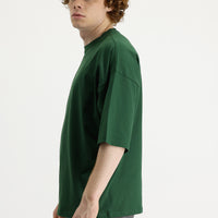 Dark Green Crew Neck Oversize Supreme Cotton T-Shirt