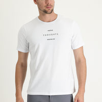 White Crew Neck Regular Fit Printed Cotton T-shirt
