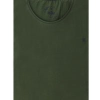 Medium Khaki Plus Size Crew Neck Embroidered Cotton Supreme T-Shirt